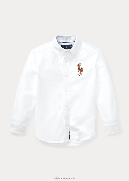chemise oxford en coton big pony 46T60T5938 enfants Ralph Lauren blanc