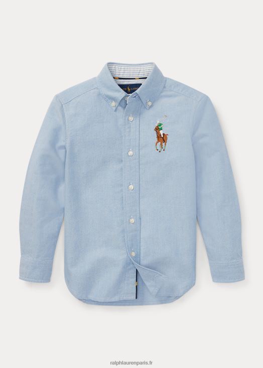 chemise oxford en coton big pony 46T60T5939 enfants Ralph Lauren bleu
