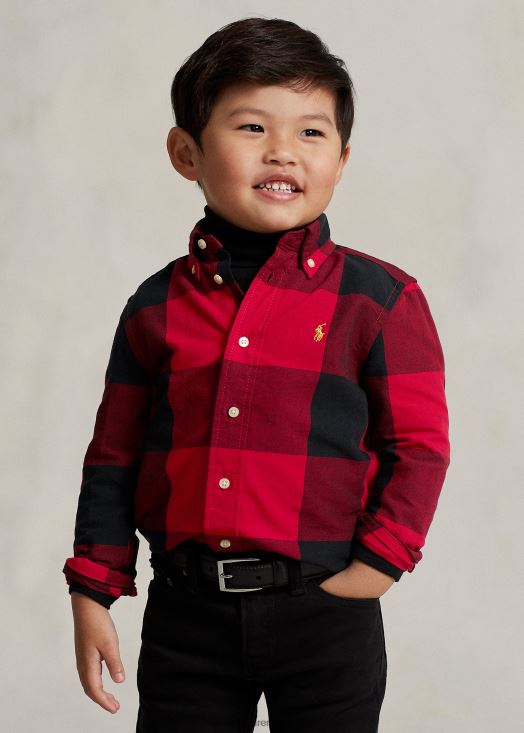 chemise oxford en coton nouvel an lunaire 46T60T6440 enfants Ralph Lauren rouge noir