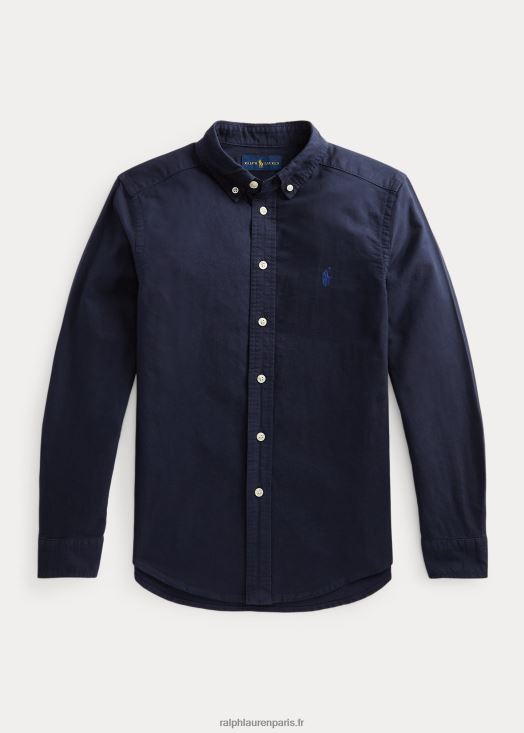 chemise oxford en coton teint en pièce 46T60T5636 enfants Ralph Lauren marine rl