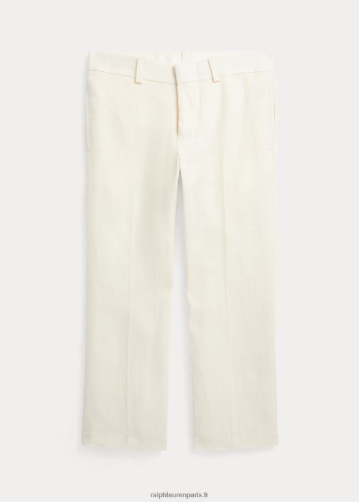 pantalon de costume en lin 46T60T5813 enfants Ralph Lauren crème légère
