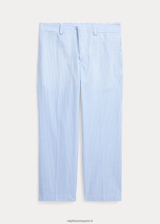pantalon de costume en seersucker 46T60T5833 enfants Ralph Lauren bleu blanc