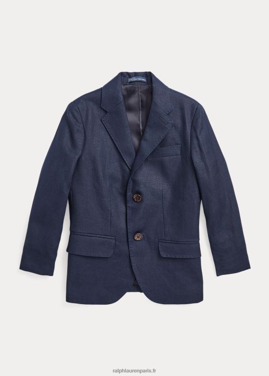 veste de costume polo en lin 46T60T5812 enfants Ralph Lauren bleu marine foncé