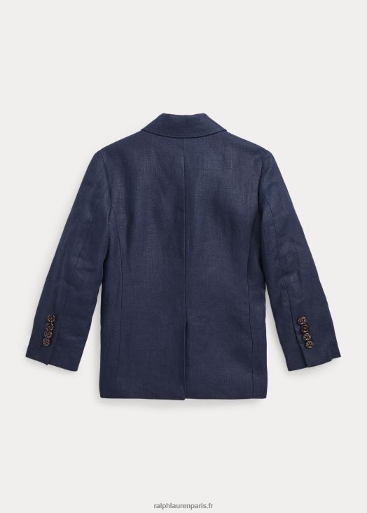 veste de costume polo en lin 46T60T5812 enfants Ralph Lauren bleu marine foncé