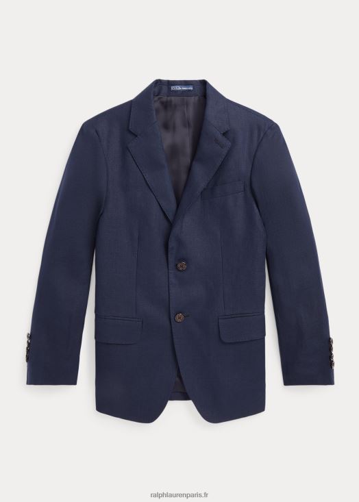 veste de costume polo en lin 46T60T9843 enfants Ralph Lauren bleu marine foncé