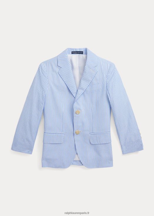 veste de costume polo en seersucker 46T60T5827 enfants Ralph Lauren bleu blanc