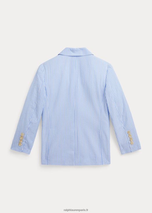 veste de costume polo en seersucker 46T60T5827 enfants Ralph Lauren bleu blanc