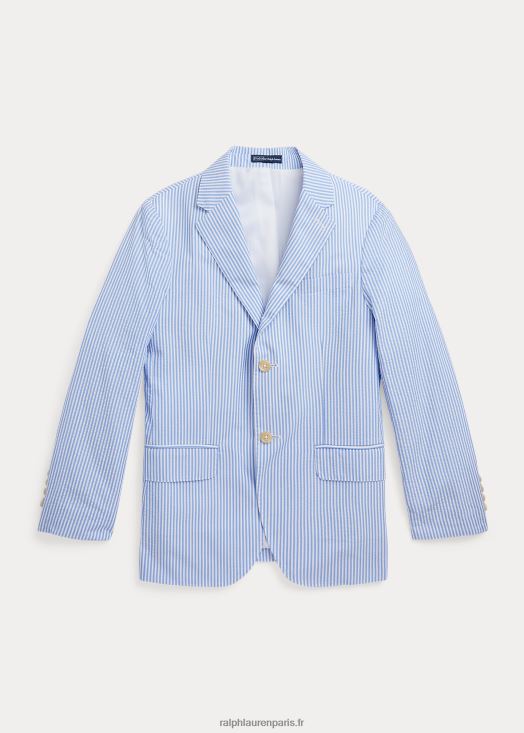 veste de costume polo en seersucker de coton 46T60T6007 enfants Ralph Lauren bleu blanc