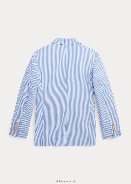 veste de costume polo en seersucker de coton 46T60T6007 enfants Ralph Lauren bleu blanc