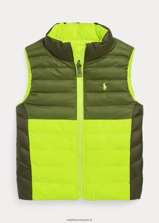 gilet réversible p-layer 2 fluo 46T60T6537 enfants Ralph Lauren sauge foncé/jaune de sécurité