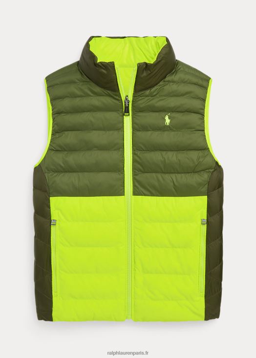 gilet réversible p-layer 2 fluo 46T60T6682 enfants Ralph Lauren sauge foncé/jaune de sécurité