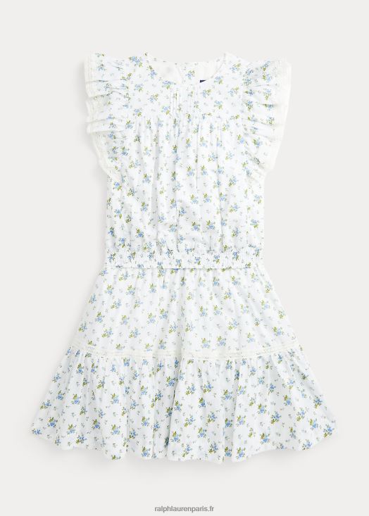 ensemble haut et jupe en batiste de coton fleuri 46T60T7056 enfants Ralph Lauren etta floral