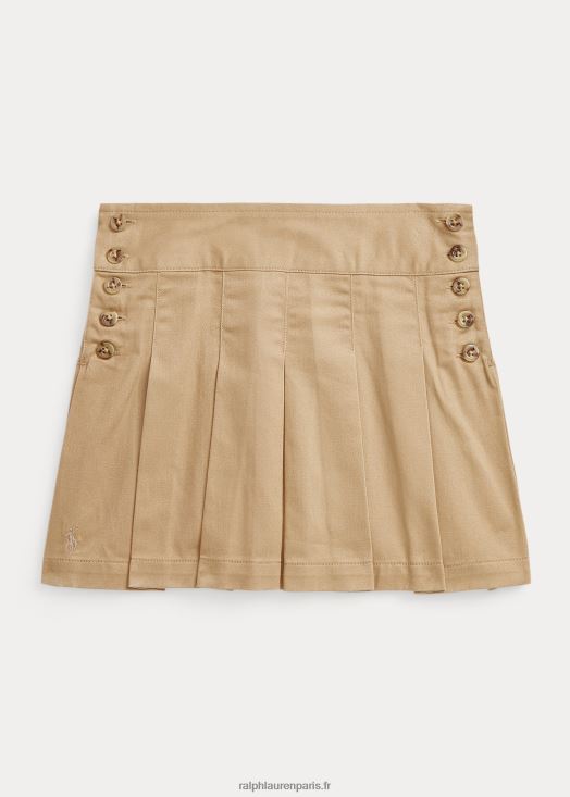 jupe plissée en sergé de coton 46T60T7362 enfants Ralph Lauren kaki vintage
