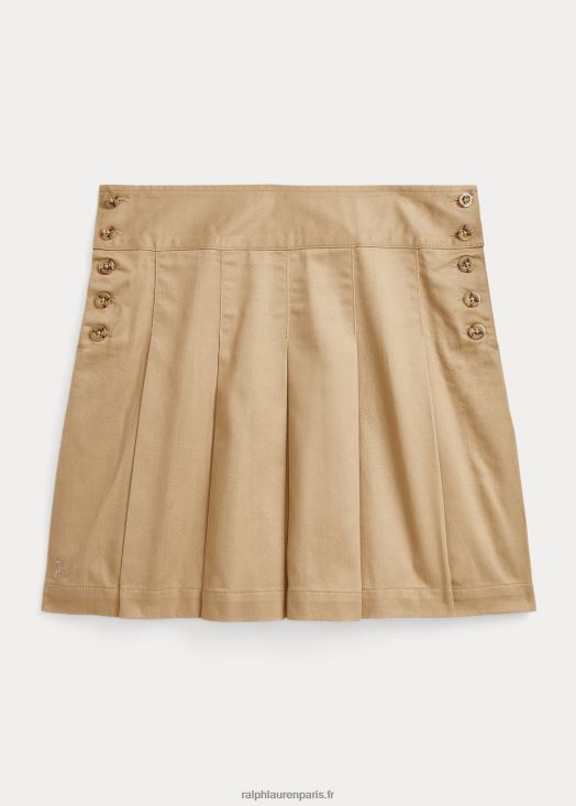 jupe plissée en sergé de coton 46T60T7515 enfants Ralph Lauren kaki vintage