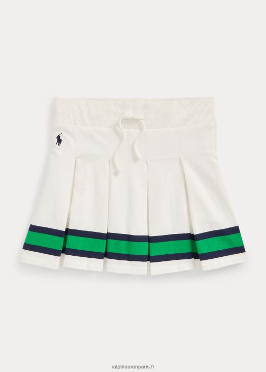 jupe-short en jersey plissé à rayures 46T60T7133 enfants Ralph Lauren lavage de pont blanc