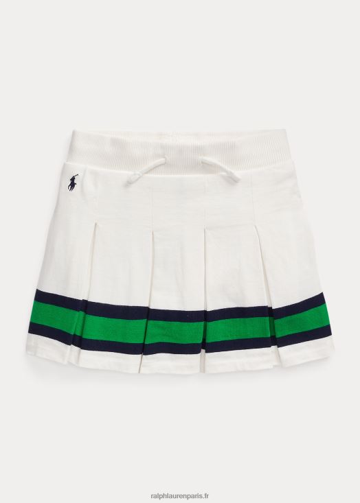 jupe-short en jersey plissé à rayures 46T60T9962 enfants Ralph Lauren lavage de pont blanc