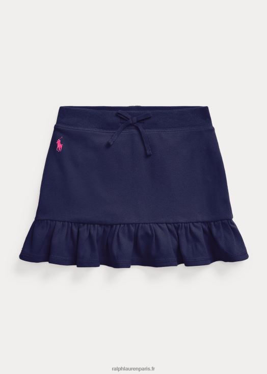 jupe-short en résille stretch à volants 46T60T6880 enfants Ralph Lauren bleu marine raffiné/pointe de rose