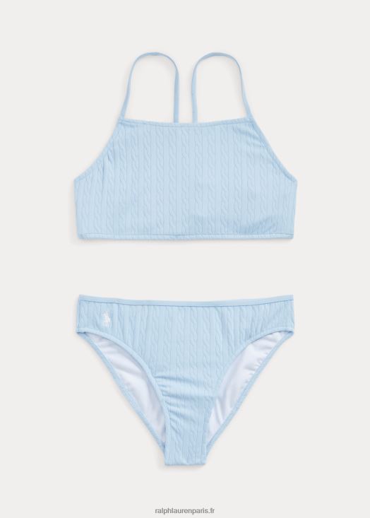 maillot de bain deux pièces en jacquard stretch 46T60T7336 enfants Ralph Lauren bureau bleu