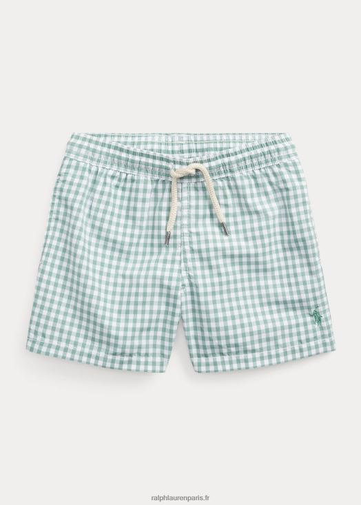 maillot de bain voyageur 46T60T5780 enfants Ralph Lauren vichy menthe délavé