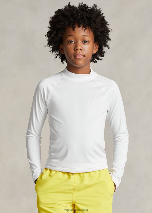 maillot de performance rash guard 46T60T6003 enfants Ralph Lauren en céramique blanche