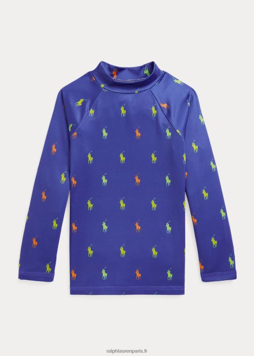 maillot polo poney performance rash guard 46T60T5852 enfants Ralph Lauren imprimé schiffli royal