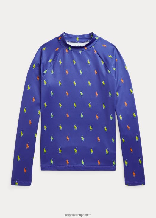 maillot polo poney performance rash guard 46T60T6227 enfants Ralph Lauren imprimé schiffli royal