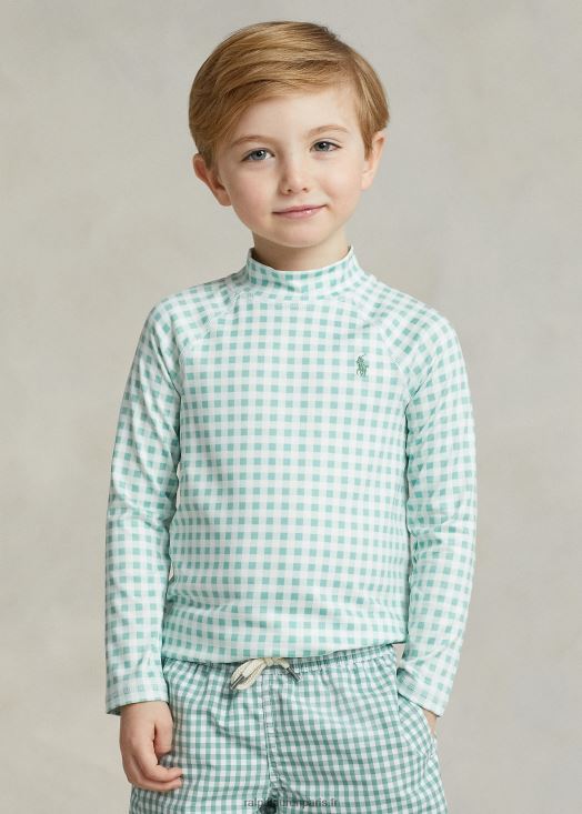 rash guard vichy 46T60T5663 enfants Ralph Lauren vichy menthe délavé