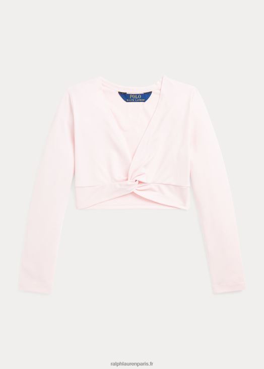 haut en jersey stretch à devant torsadé 46T60T7443 enfants Ralph Lauren rose acacia