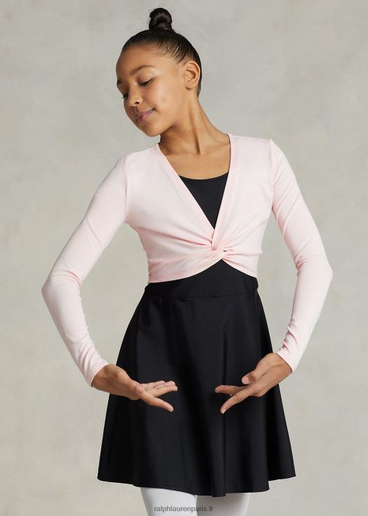haut en jersey stretch à devant torsadé 46T60T7505 enfants Ralph Lauren rose acacia