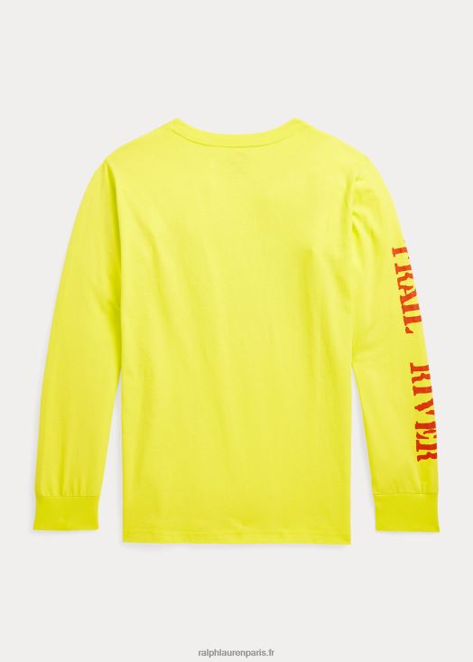 t-shirt graphique à manches longues en coton 46T60T6676 enfants Ralph Lauren laser jaune