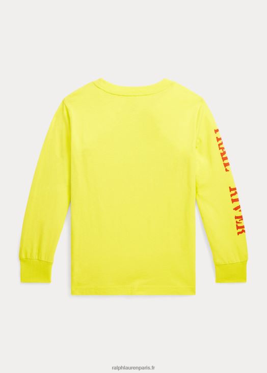 t-shirt graphique à manches longues en coton 46T60T9906 enfants Ralph Lauren laser jaune