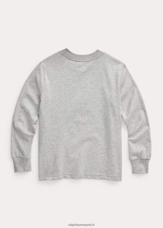 t-shirt à manches longues en jersey de coton 46T60T5907 enfants Ralph Lauren andover bruyère