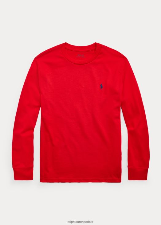 t-shirt à manches longues en jersey de coton 46T60T6287 enfants Ralph Lauren rl 2000 rouge