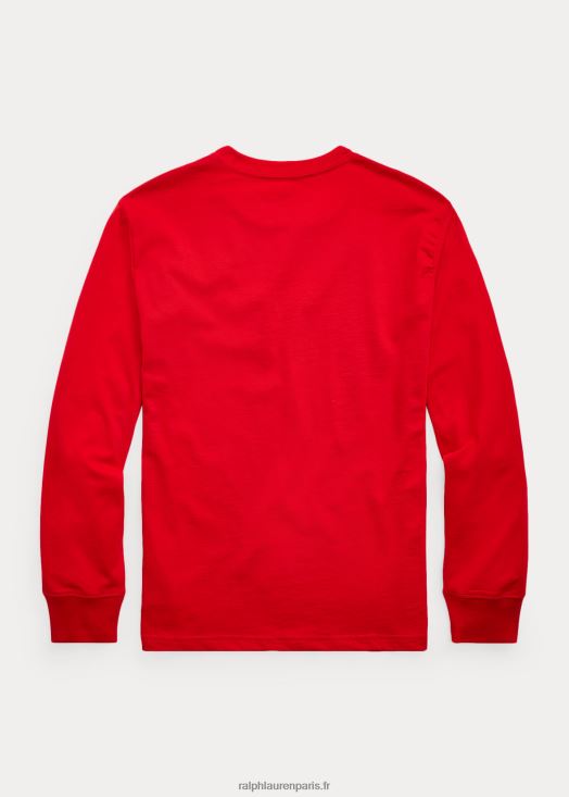 t-shirt à manches longues en jersey de coton 46T60T6287 enfants Ralph Lauren rl 2000 rouge