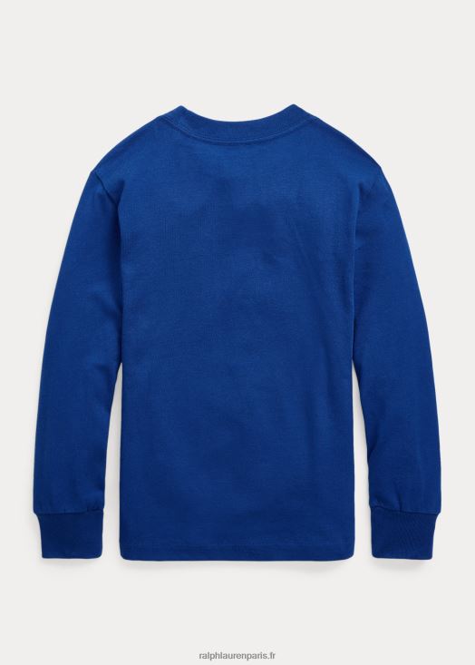 t-shirt à manches longues en jersey à logo 46T60T6461 enfants Ralph Lauren étoile saphir