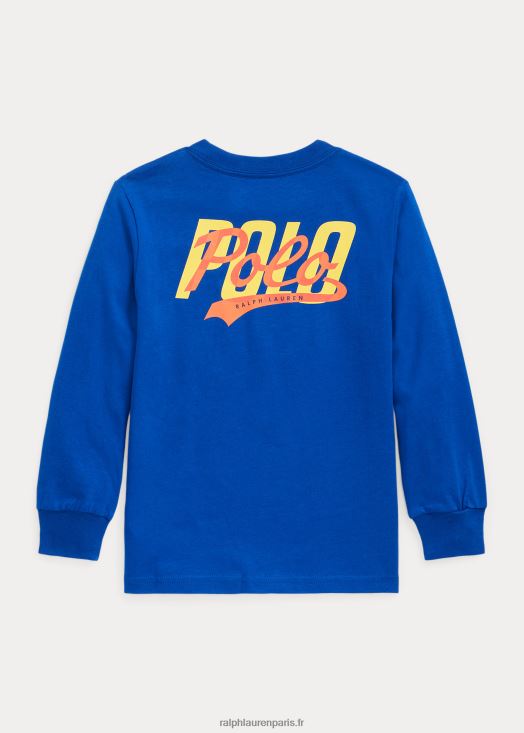 t-shirt à manches longues en jersey à logo 46T60T6528 enfants Ralph Lauren étoile saphir
