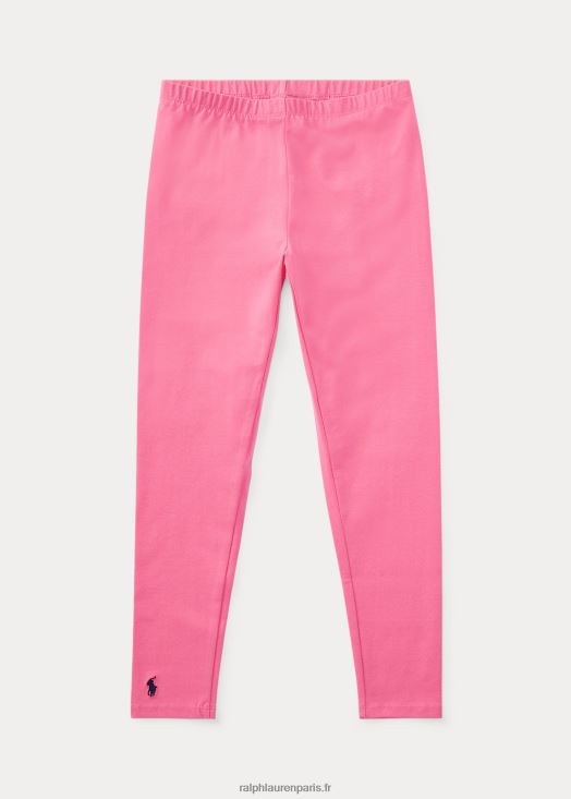 legging en jersey de coton stretch 46T60T7037 enfants Ralph Lauren rose pétant