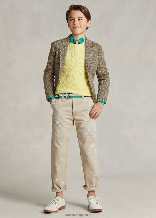 pantalon chino coupe classique à éclaboussures de peinture 46T60T6558 enfants Ralph Lauren lavage tavernier