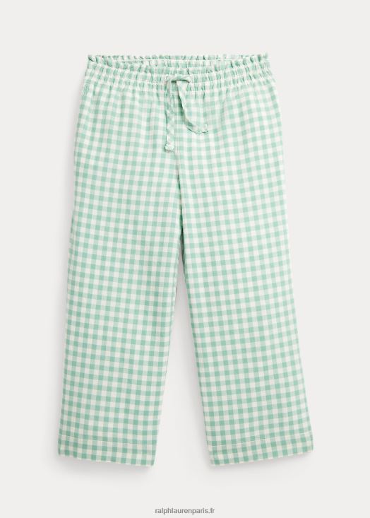 pantalon court madras coton vichy 46T60T6837 enfants Ralph Lauren menthe délavée/blanc délavé