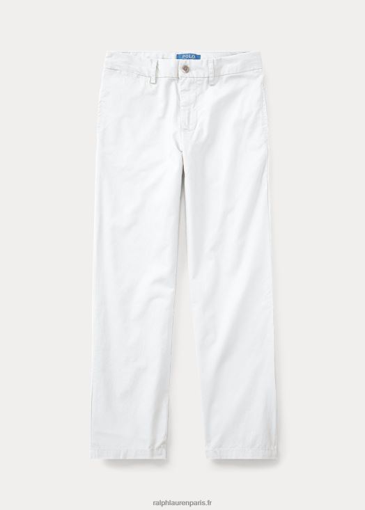 pantalon en sergé flex abrasif coupe droite 46T60T5984 enfants Ralph Lauren blanc