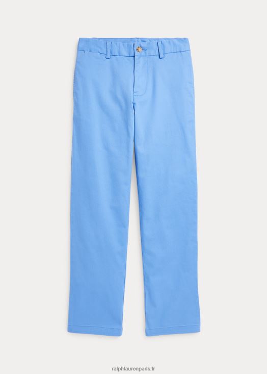 pantalon en sergé flex abrasif coupe droite 46T60T5985 enfants Ralph Lauren bleu de l'île du port