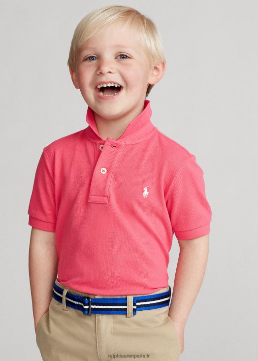 le polo iconique en maille 46T60T5702 enfants Ralph Lauren rose vif
