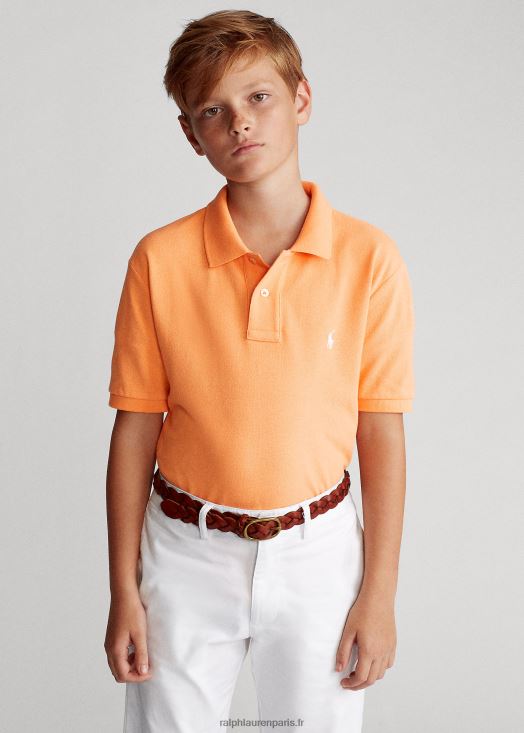le polo iconique en maille 46T60T6033 enfants Ralph Lauren clé ouest orange