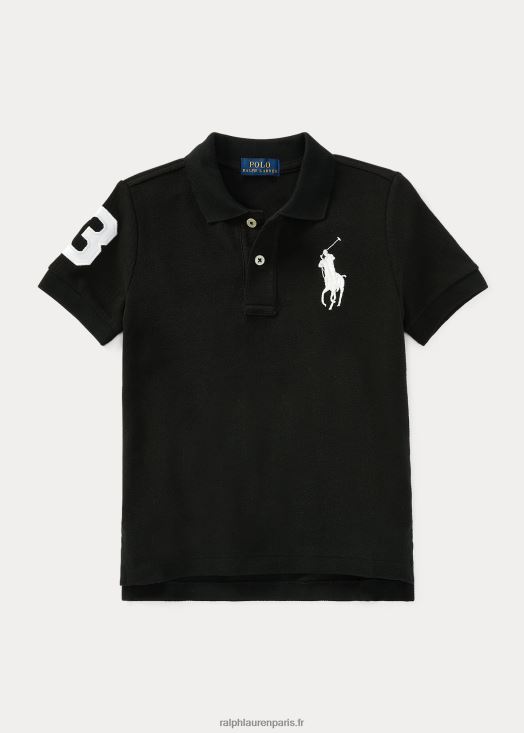 polo big pony en maille de coton 46T60T5713 enfants Ralph Lauren noir blanc
