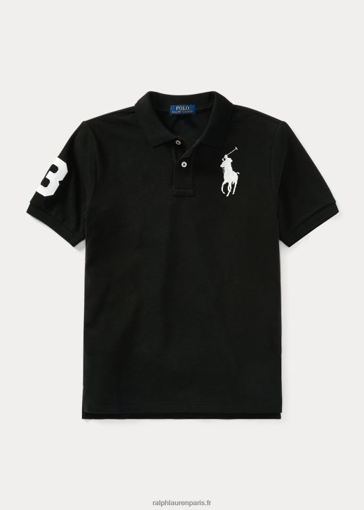 polo big pony en maille de coton 46T60T6063 enfants Ralph Lauren noir blanc