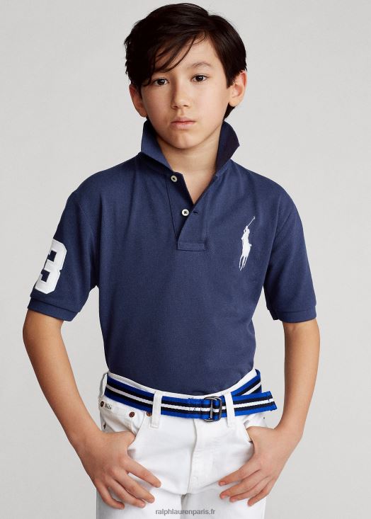 polo big pony en maille de coton 46T60T6065 enfants Ralph Lauren marine raffinée