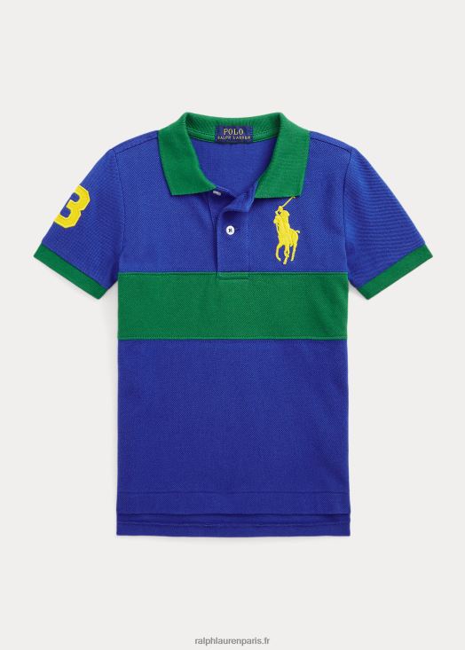 polo big pony en maille de coton 46T60T6465 enfants Ralph Lauren étoile saphir/vert