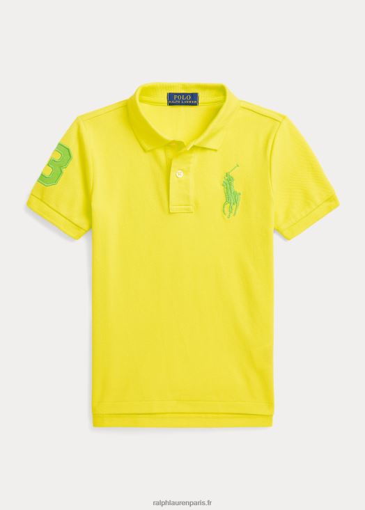 polo big pony en maille de coton 46T60T6489 enfants Ralph Lauren laser jaune