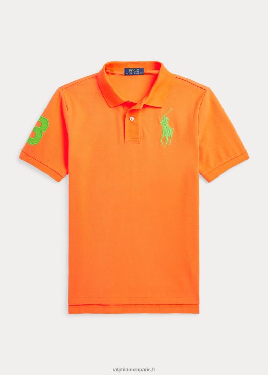 polo coupe classique en maille Big Pony 46T60T6625 enfants Ralph Lauren station orange