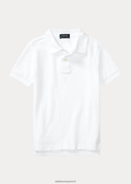 polo d'uniforme en maille de coton 46T60T5851 enfants Ralph Lauren blanc
